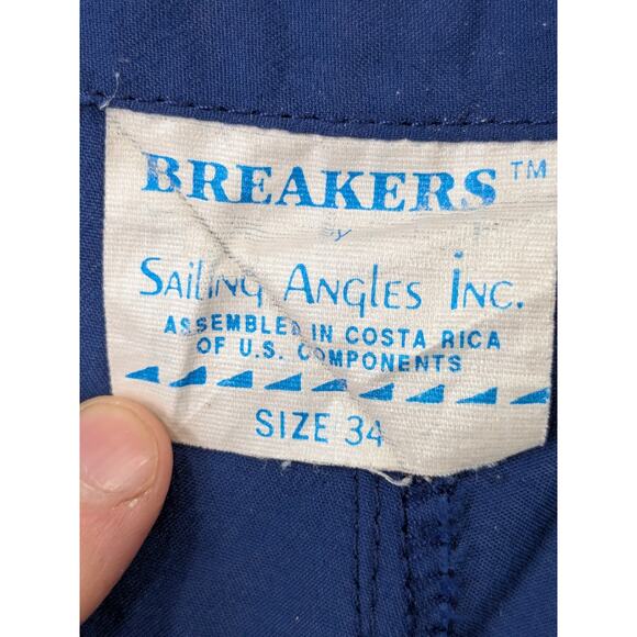 Vtg Breakers Shorts Mens 34 Nylon Bermudas Sailing Angles Surfing Cargo Pockets - Picture 7 of 10